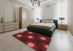 Patterned Maroon Red Rug in a Bedroom, pat3604rd