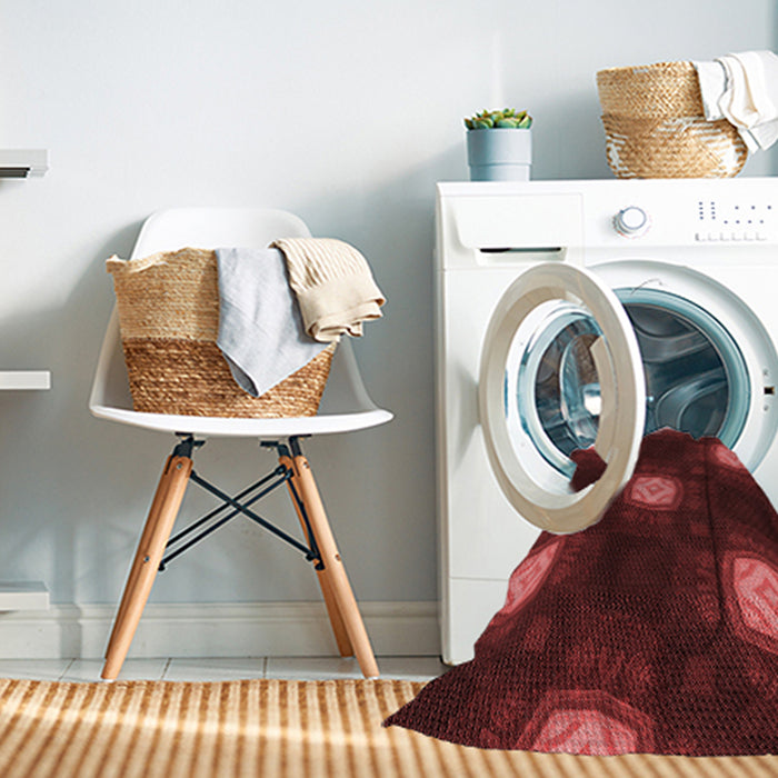 Machine Washable Transitional Maroon Red Rug in a Washing Machine, wshpat3604rd