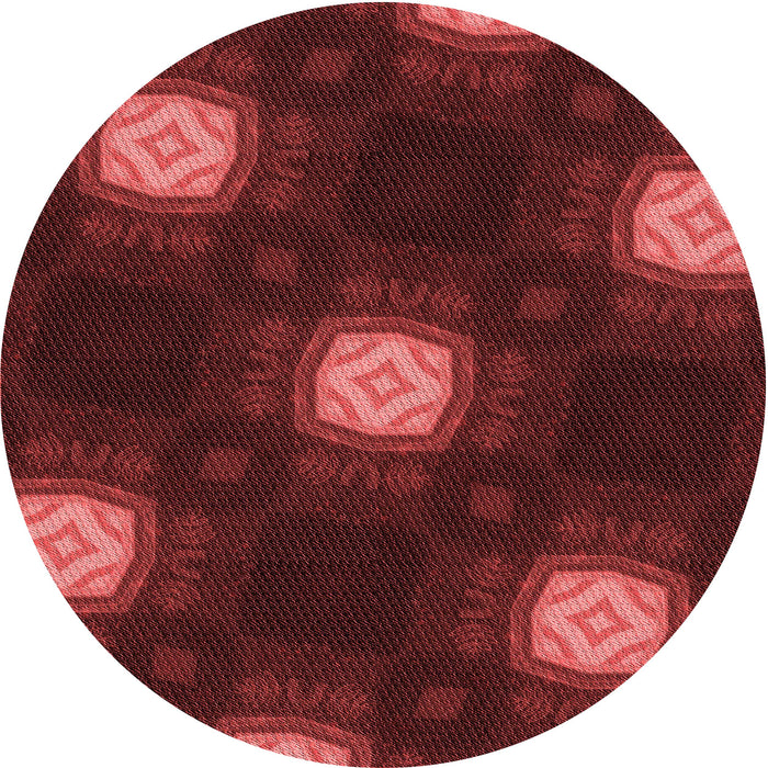 Square Patterned Maroon Red Rug, pat3604rd