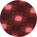 Square Patterned Maroon Red Rug, pat3604rd