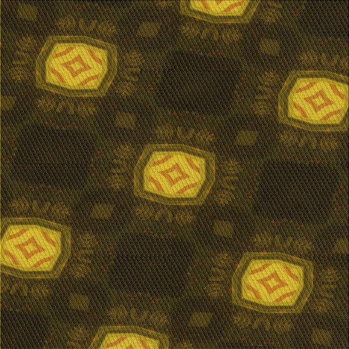 Round Machine Washable Transitional Dark Yellow Green Rug, wshpat3604yw