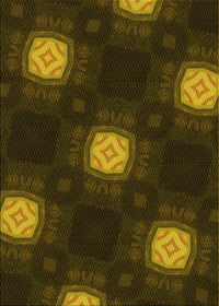 Machine Washable Transitional Dark Yellow Green Rug, wshpat3604yw