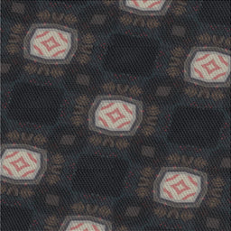 Square Patterned Black Novelty Rug, pat3604