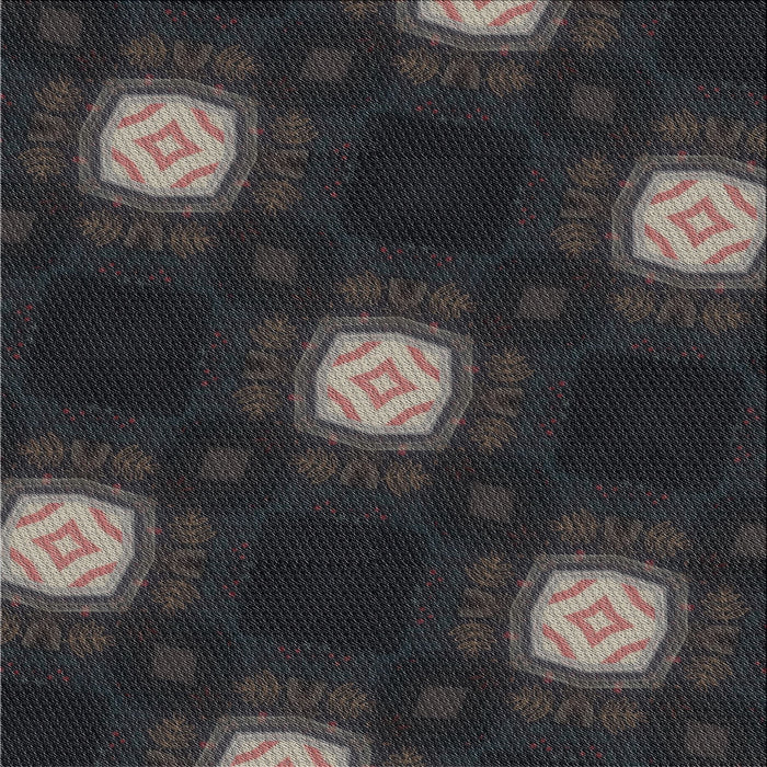 Square Patterned Black Novelty Rug, pat3604