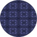 Square Patterned Night Blue Rug, pat3605blu