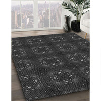 Patterned Midnight Gray Rug, pat3605gry