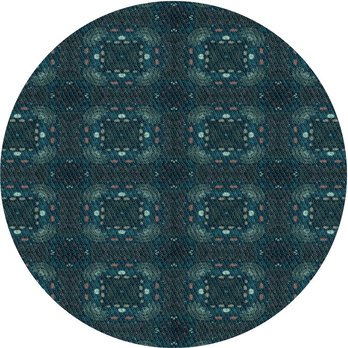 Patterned Teal Green Rug, pat3605lblu