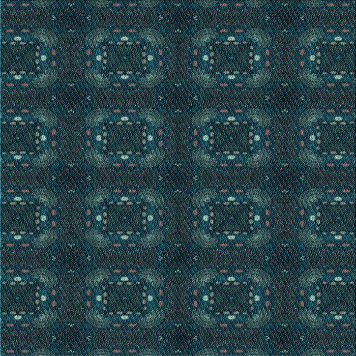 Square Patterned Teal Green Rug, pat3605lblu