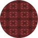 Square Patterned Maroon Red Rug, pat3605rd