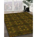 Machine Washable Transitional Dark Bronze Brown Rug in a Family Room, wshpat3605yw