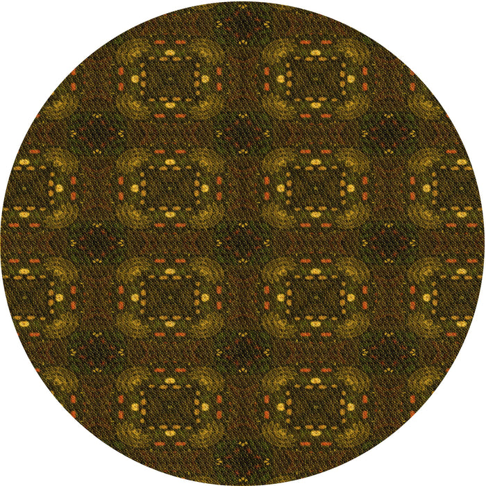 Square Patterned Dark Bronze Brown Rug, pat3605yw