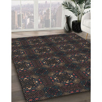 Patterned Mid Gray Novelty Rug, pat3605