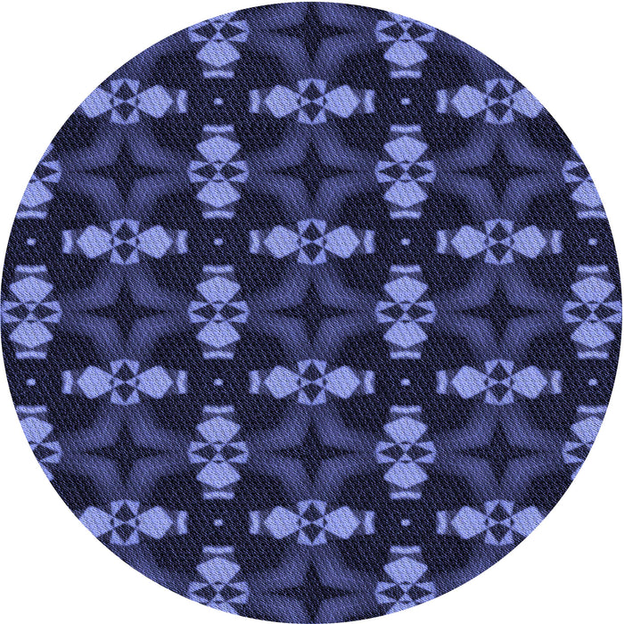 Square Patterned Night Blue Rug, pat3606blu