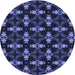 Square Patterned Night Blue Rug, pat3606blu