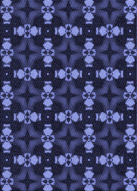 Machine Washable Transitional Night Blue Rug, wshpat3606blu