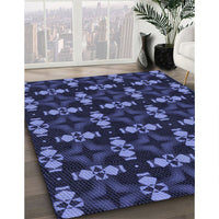 Patterned Night Blue Rug, pat3606blu