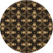Square Patterned Light Brown Rug, pat3606brn
