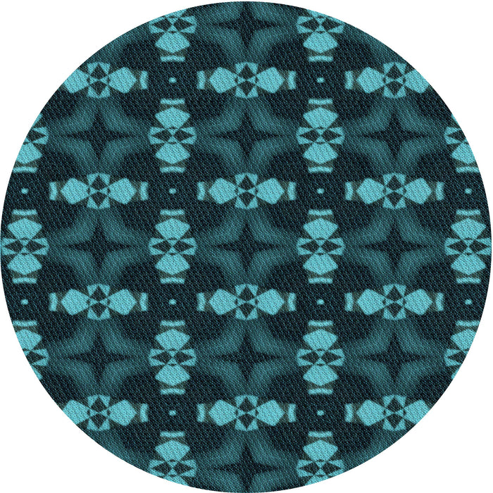 Square Machine Washable Transitional Deep Teal Green Rug in a Living Room, wshpat3606lblu
