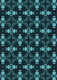 Machine Washable Transitional Deep Teal Green Rug, wshpat3606lblu