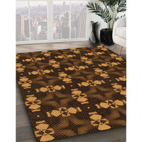 Patterned Black Brown Rug, pat3606org