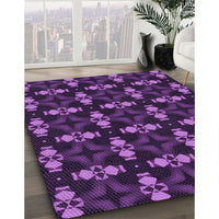 Patterned Dark Orchid Purple Rug, pat3606pur