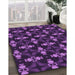 Patterned Dark Orchid Purple Rug in Family Room, pat3606pur