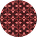 Square Patterned Red Rug, pat3606rd