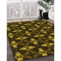 Patterned Black Brown Rug, pat3606yw