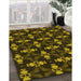 Patterned Black Brown Rug in Family Room, pat3606yw