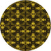 Square Patterned Black Brown Rug, pat3606yw
