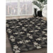 Patterned Army Brown Novelty Rug in Family Room, pat3606