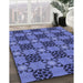 Patterned Sky Blue Rug in Family Room, pat3607blu