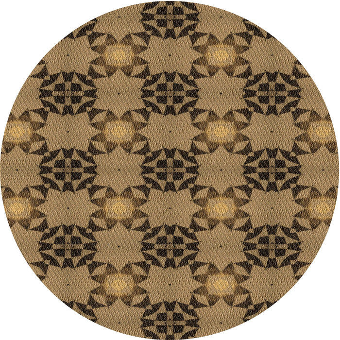 Square Patterned Cinnamon Brown Rug, pat3607brn