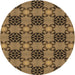 Square Patterned Cinnamon Brown Rug, pat3607brn