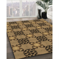 Patterned Cinnamon Brown Rug, pat3607brn