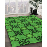 Patterned Green Rug, pat3607grn