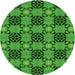 Square Patterned Green Rug, pat3607grn