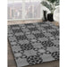 Patterned Gunmetal Gray Rug in Family Room, pat3607gry