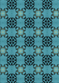 Machine Washable Transitional Dark Turquoise Green Rug, wshpat3607lblu