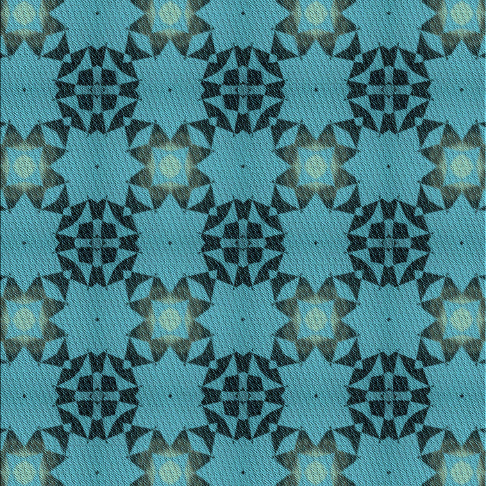 Patterned Dark Turquoise Green Rug, pat3607lblu