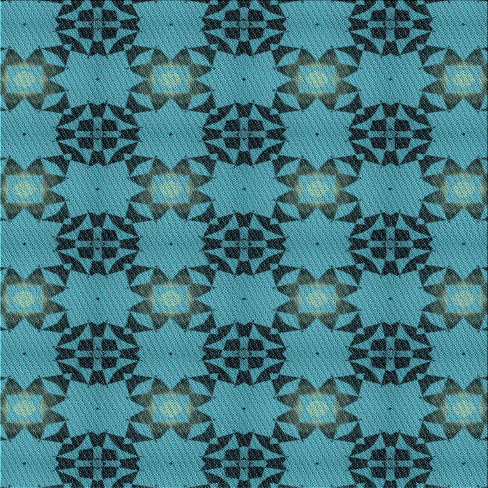 Round Machine Washable Transitional Dark Turquoise Green Rug, wshpat3607lblu