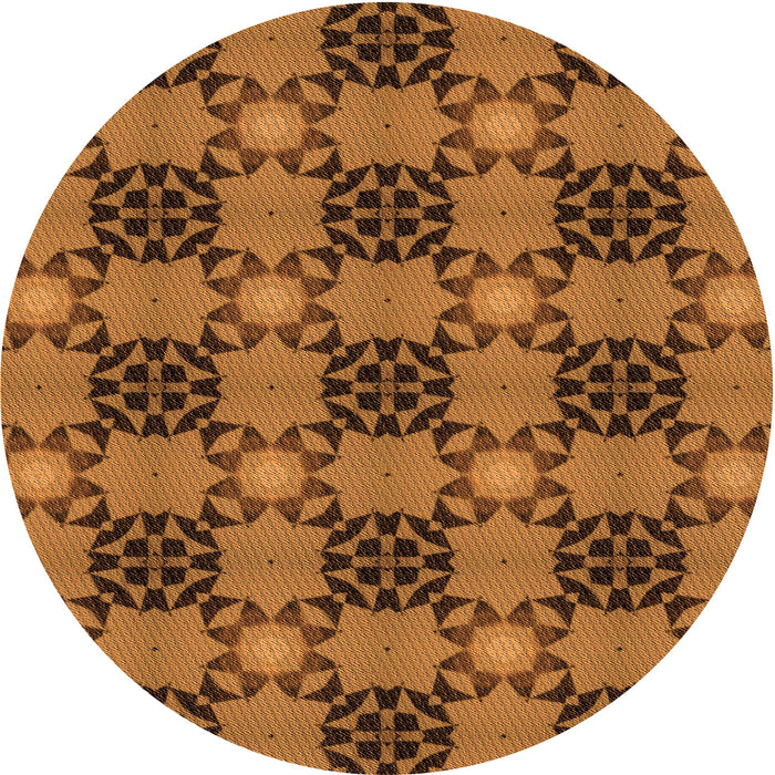 Square Machine Washable Transitional Saddle Brown Rug in a Living Room, wshpat3607org