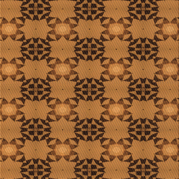 Round Patterned Saddle Brown Rug, pat3607org