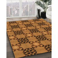 Patterned Saddle Brown Rug, pat3607org