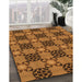 Patterned Saddle Brown Rug in Family Room, pat3607org