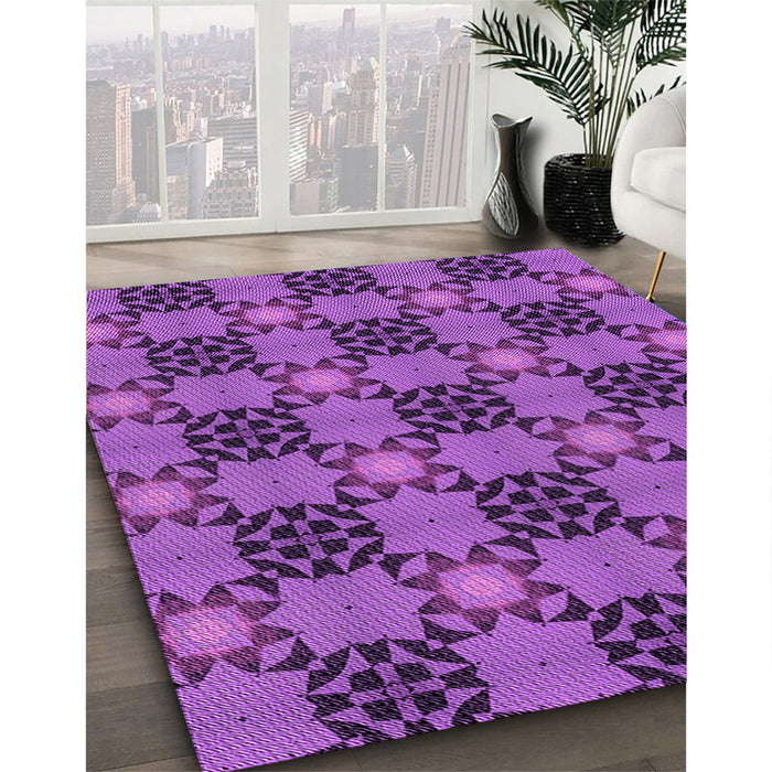 Machine Washable Transitional Bright Purple Rug in a Family Room, wshpat3607pur