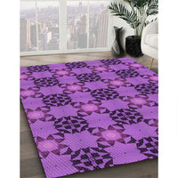 Patterned Bright Purple Rug, pat3607pur