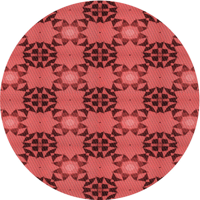 Square Patterned Orange Rug, pat3607rd