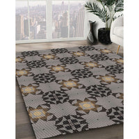 Patterned Mocha Brown Novelty Rug, pat3607