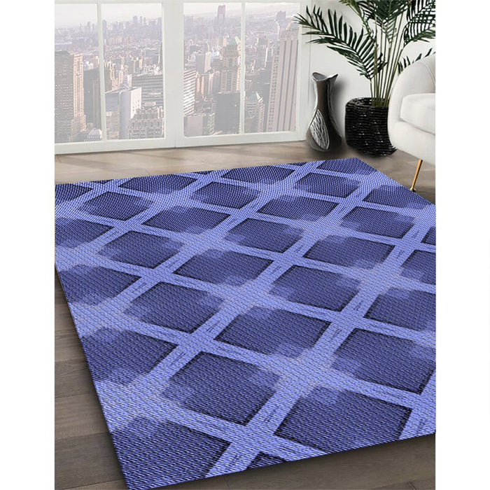 Machine Washable Transitional Light Slate Blue Rug in a Family Room, wshpat3608blu